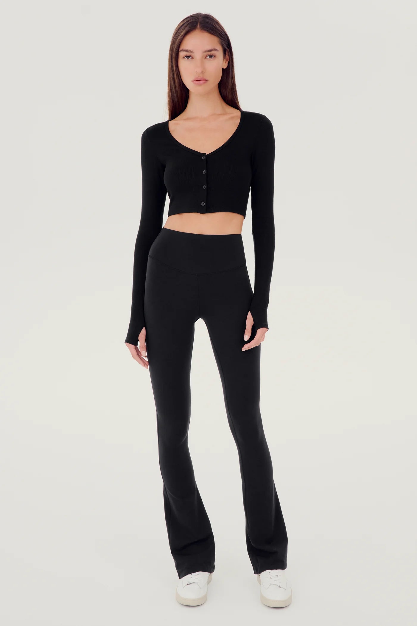 Splits 59 Black Ribbed Cardigan