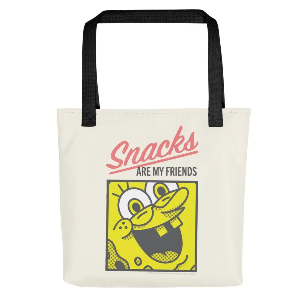 SpongeBob SquarePants Snacks Are My Friends Tote Bag