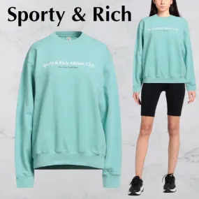 Sporty & Rich crew neck street style long sleeves plain cotton logo