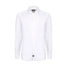 Stretch Popeline French Collar Shirt - White