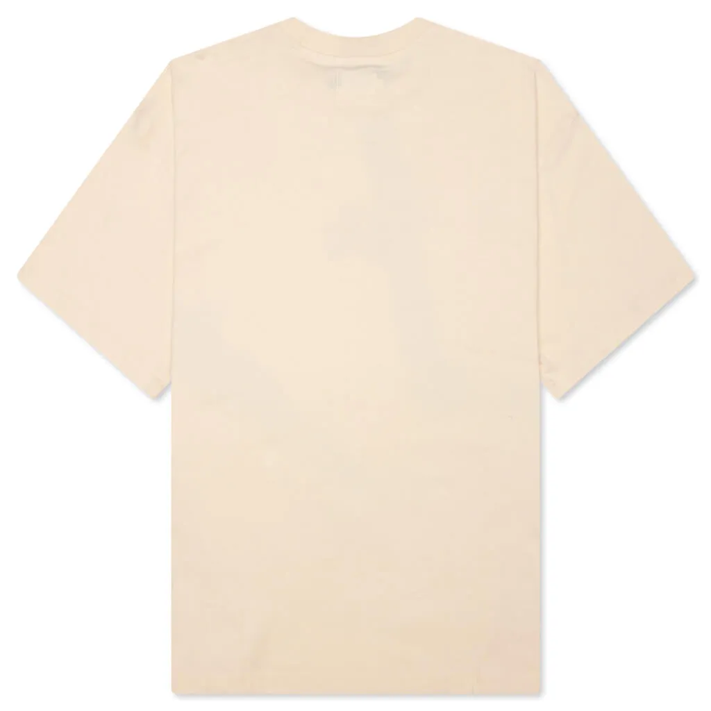 Summer Embroidered Logo T-Shirt for Men - Bone