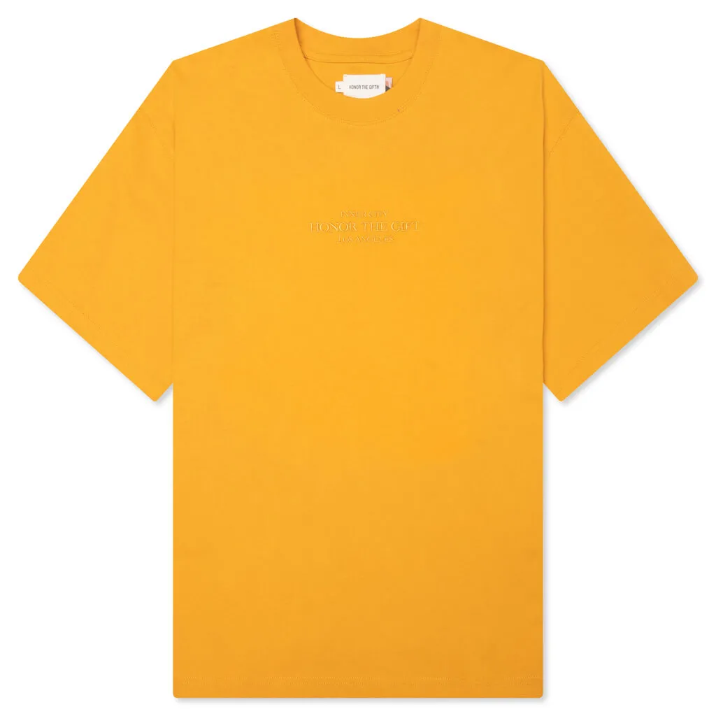 Summer Yellow Embroidery Box Tee