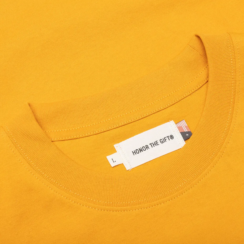 Summer Yellow Embroidery Box Tee