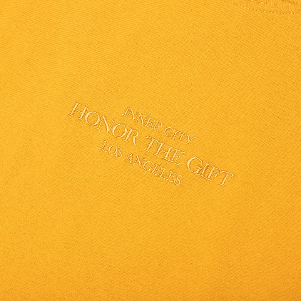 Summer Yellow Embroidery Box Tee