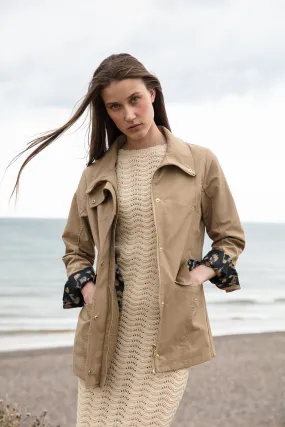 Sundowner Jacket in Sand with Leopard Lining