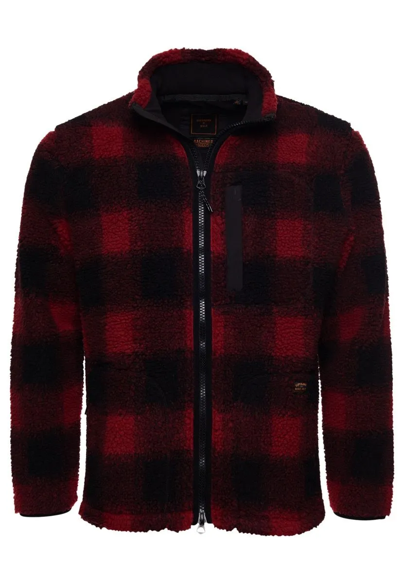 Superdry Sherpa Workwear Fleece Jacket Black/Red