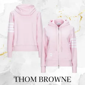 Thom Browne Long Sleeves Plain Cotton Hoodies & Sweatshirts - Street Style