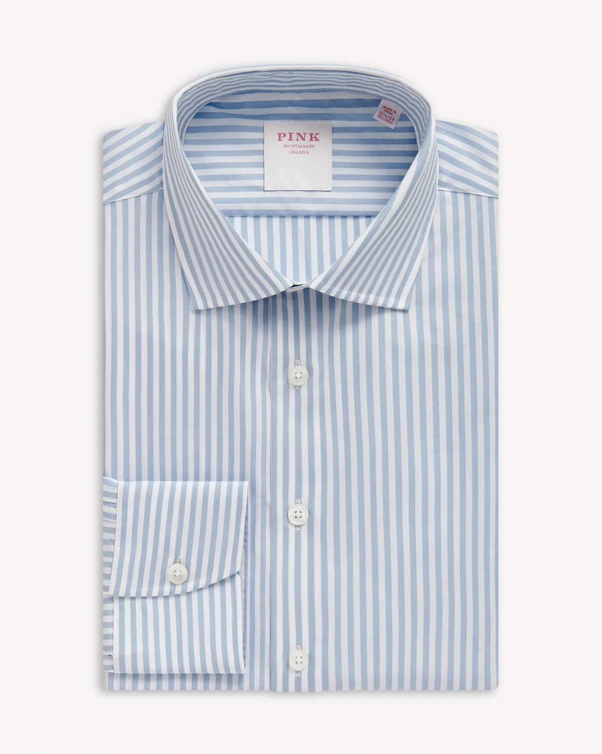 Thomas Pink Bengal Stripe Shirt - Pale Blue/White