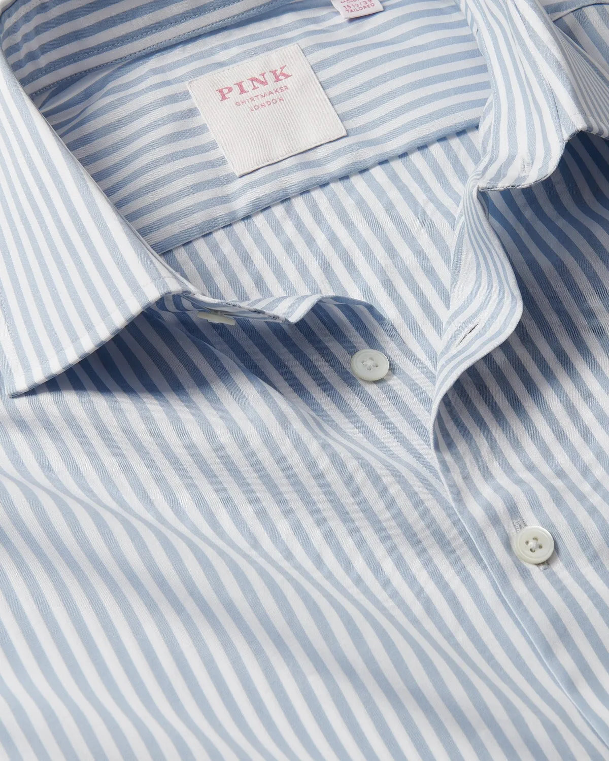 Thomas Pink Bengal Stripe Shirt - Pale Blue/White