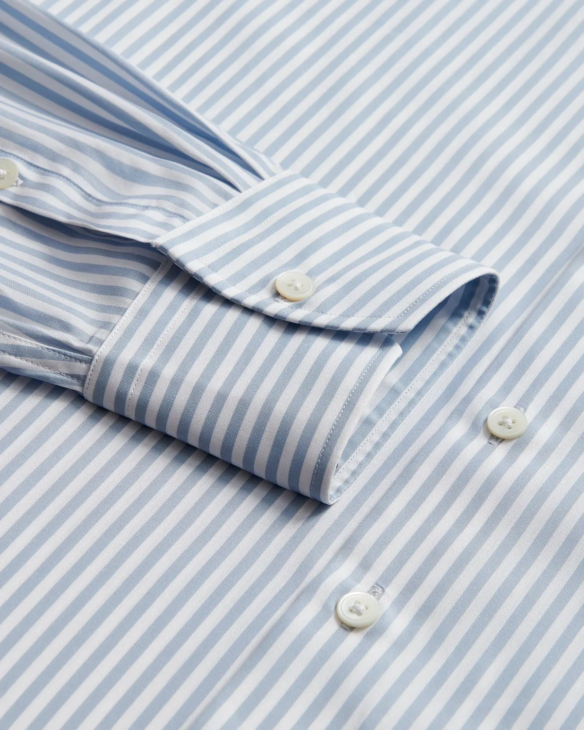 Thomas Pink Bengal Stripe Shirt - Pale Blue/White