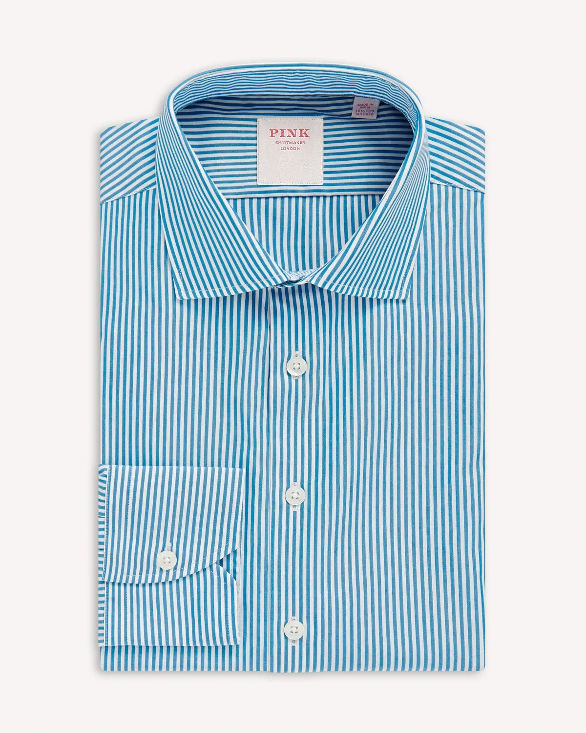 Thomas Pink Bengal Stripe Shirt - Teal/White