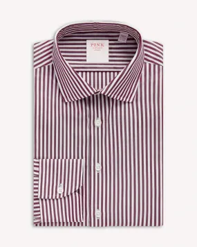 Thomas Pink Red White Bengal Stripe Shirt