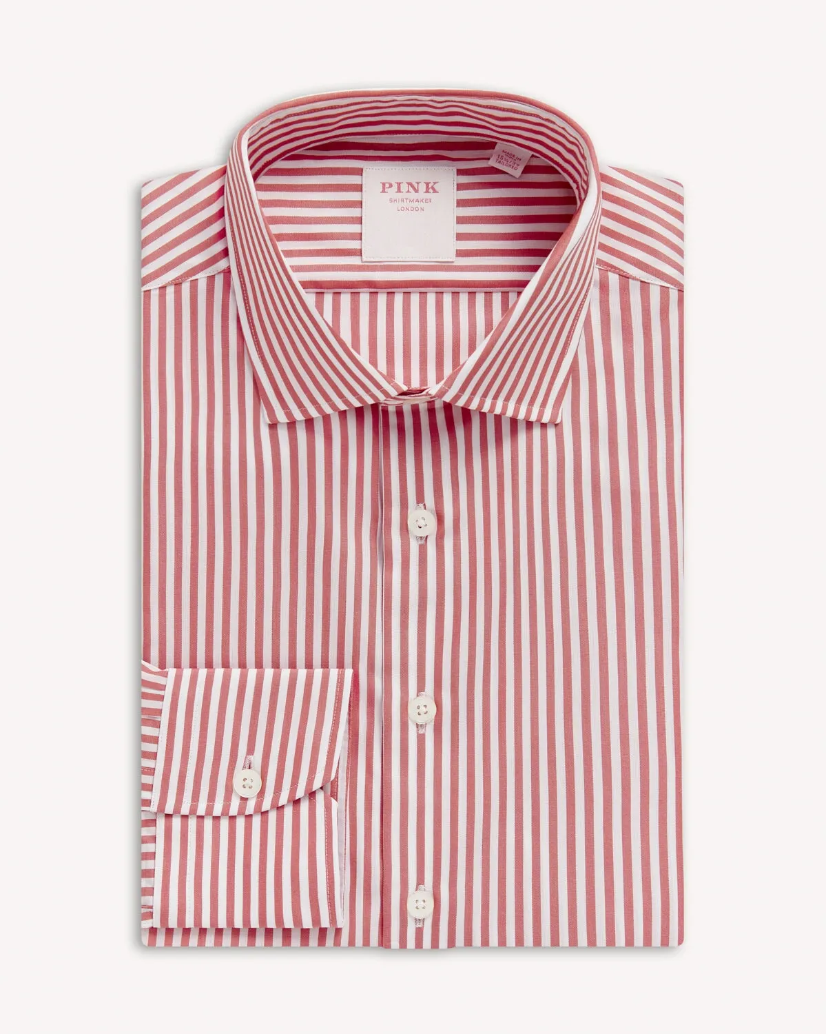 Thomas Pink Shirt Orange White Stripe