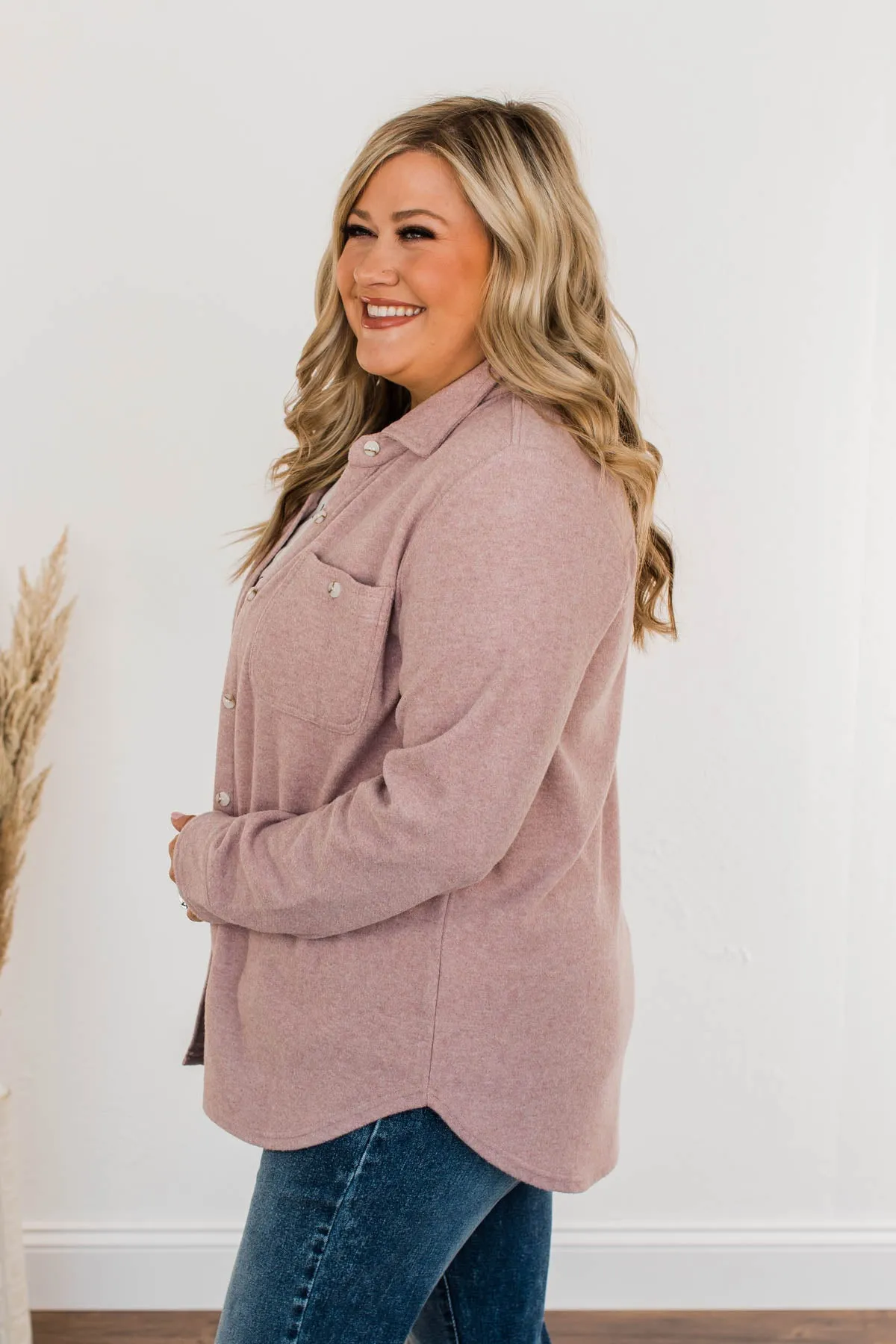 Thread & Supply Blush Lightweight Button Down Jacket