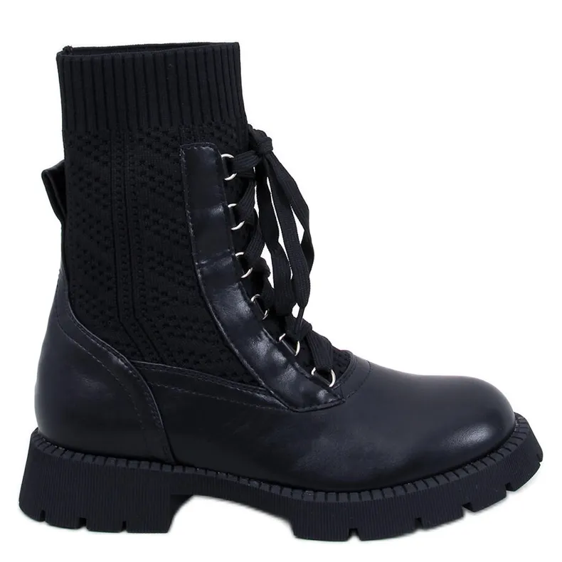 Tierr Black sweater ankle boots