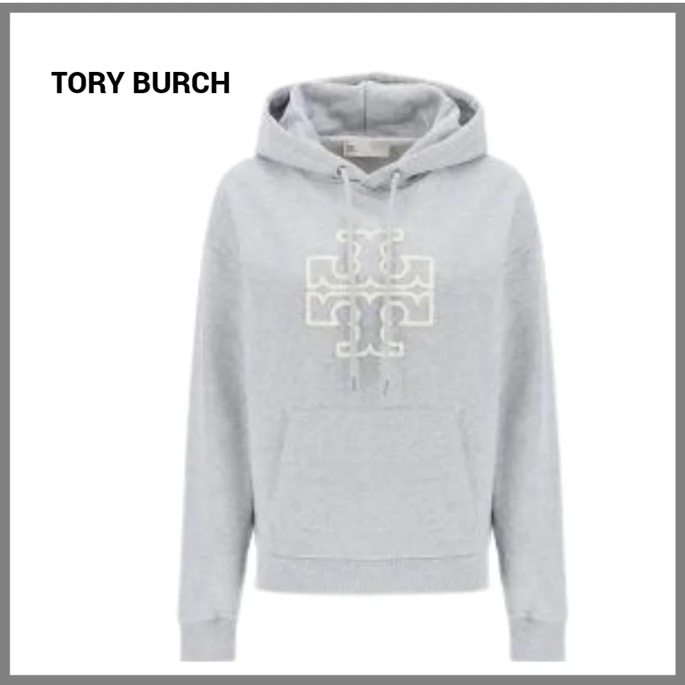 Tory Burch | Long Sleeves Cotton Logo | Unisex Street Style