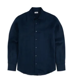 Trunk Audley Navy Irish Linen Shirt