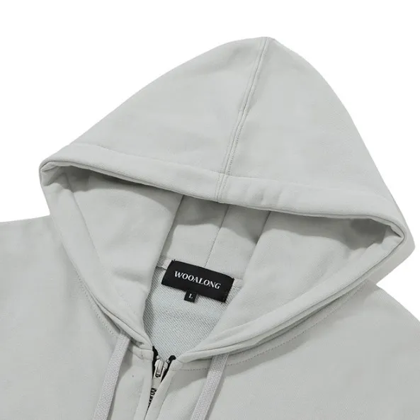 Unisex plain cotton logo hoodies | WOOALONG Street Style