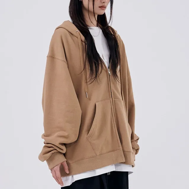 Unisex plain cotton logo hoodies | WOOALONG Street Style