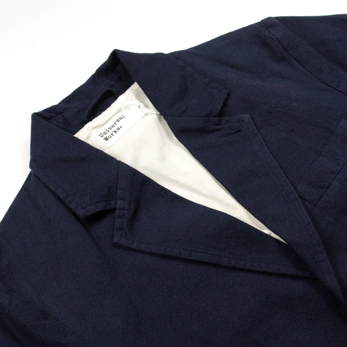 Universal Works - Navy Cotton Linen Panama Two Button Jacket