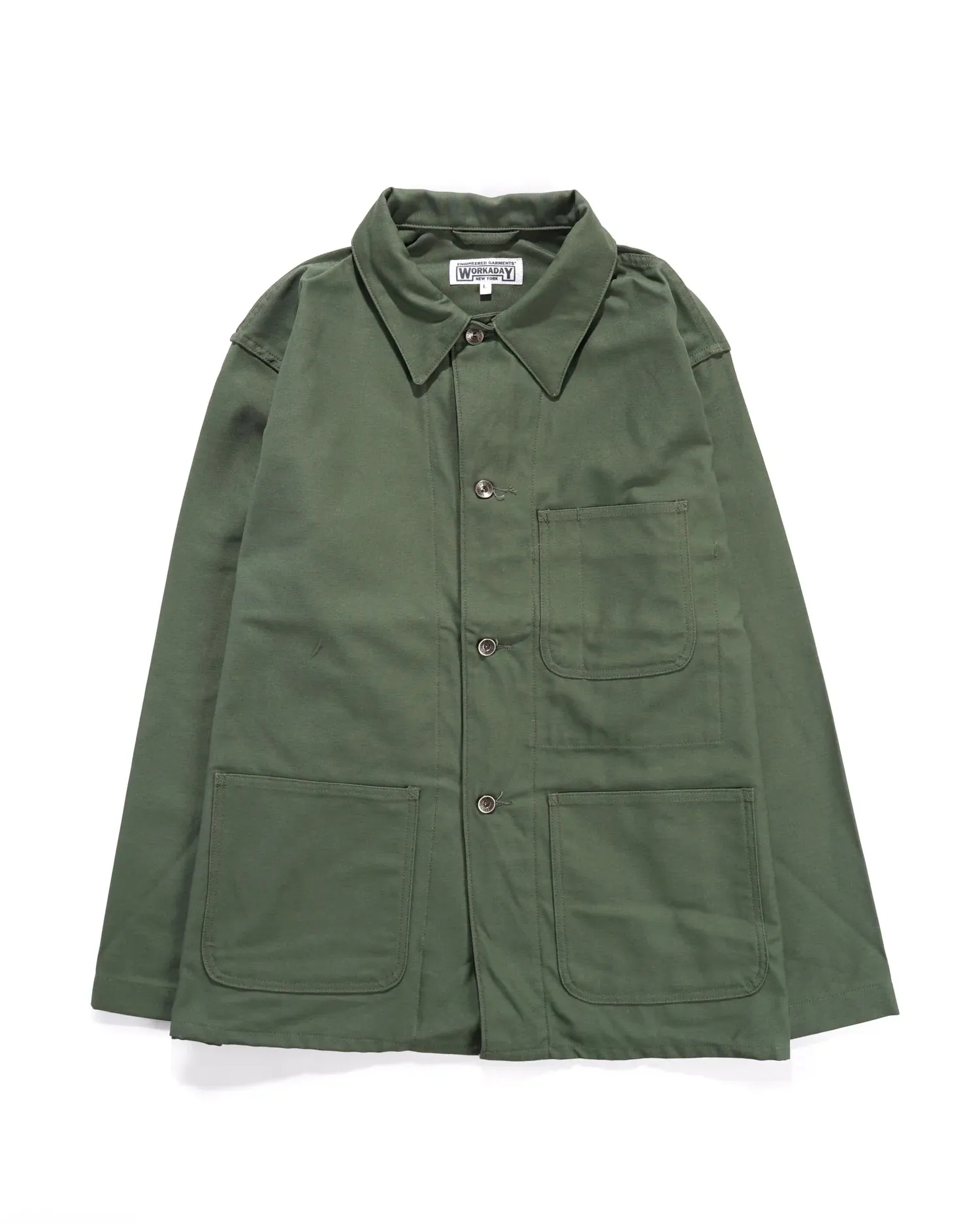 Utility Jacket - Olive Cotton Reversed Sateen