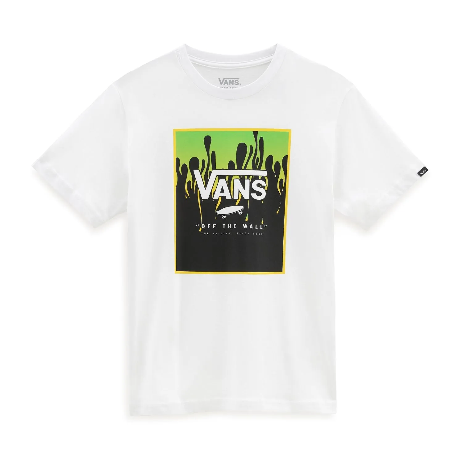 Vans T-Shirt with Print Box for Boys - White and Slime color