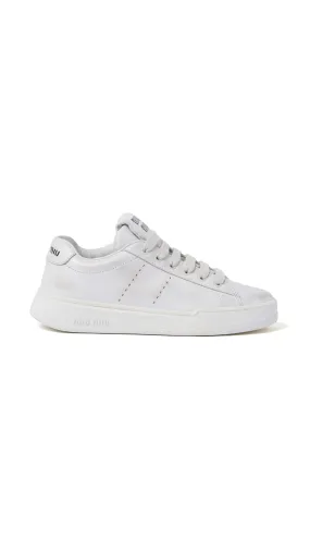 White Leather Sneakers - Bleached