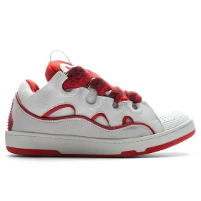 White/Red Curb Sneakers