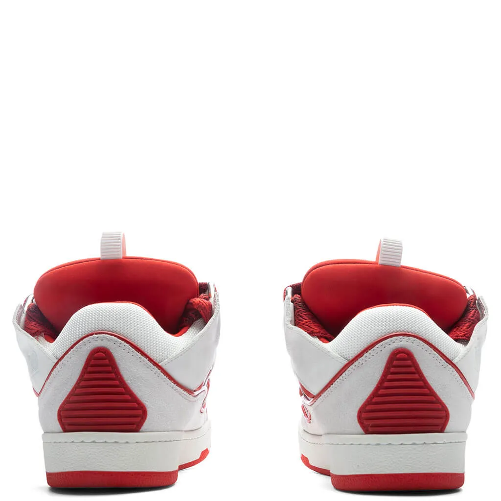 White/Red Curb Sneakers