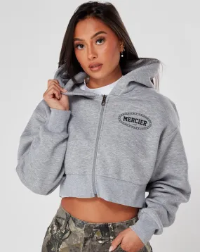 Womens Grey Marl Mercier Maison Cropped Hoodie