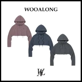 WOOALONG Long Sleeves Plain Logo Hoodies & Sweatshirts