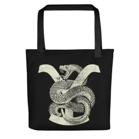 Yellowstone Greyscale Rattlesnake Tote Bag