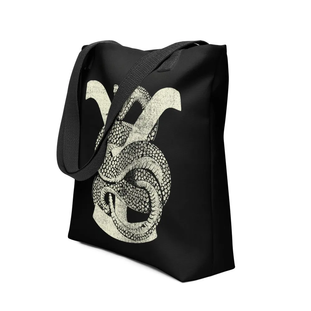 Yellowstone Greyscale Rattlesnake Tote Bag