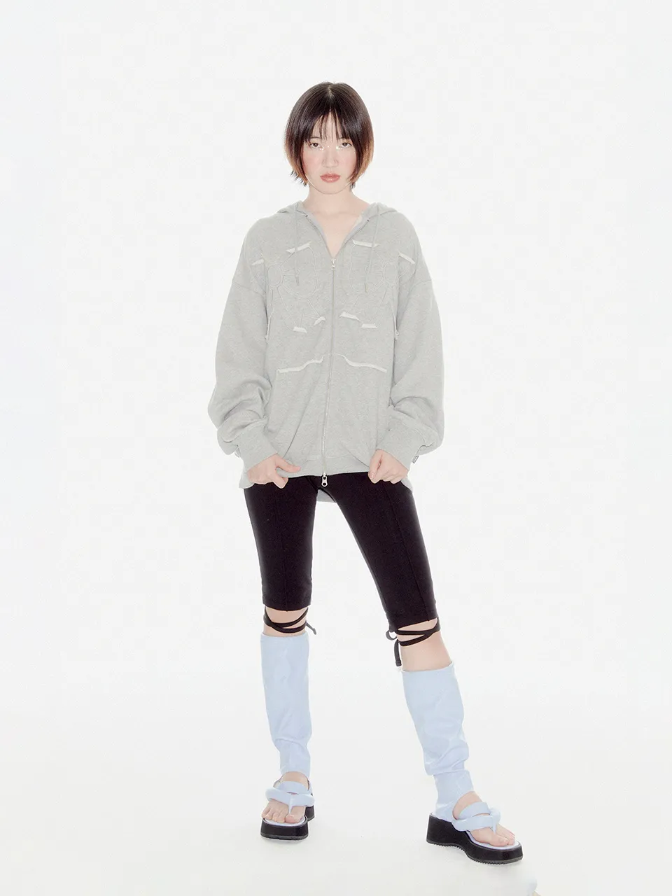 YOUHEE Long Sleeves Cotton Logo Street Style